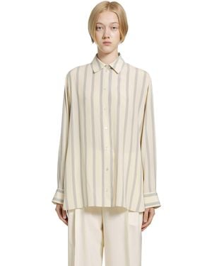 The Row Sisilia Pinstriped Silk Shirt - Natural