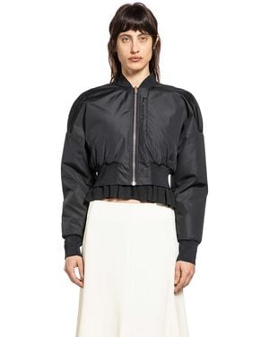 Jil Sander Taffeta Cropped Bomber Jacket - Black