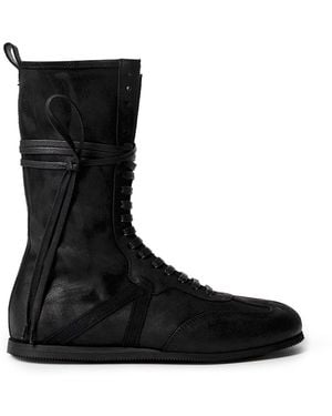 Ann Demeulemeester Fides Soft High-Top Boxing Trainers - Black