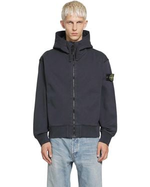 Stone Island 6100009 Zip-Up Hoodie - Blue