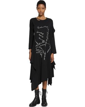 Yohji Yamamoto Handwriting Print Dress - Black