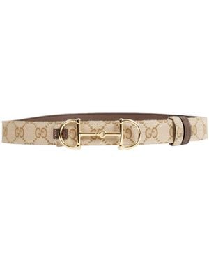Gucci Gg Canvas Horsebit Buckle - Natural