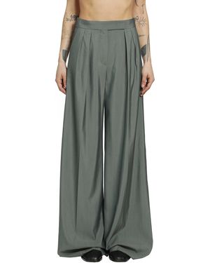Max Mara Wide Leg Wool And Silk Pants - Green