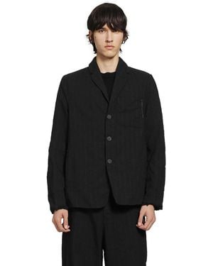 Transit Mottle Pinstripe Blazer - Black