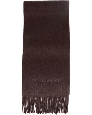 Acne Studios Alpaca Wool Logo Scarf - Brown