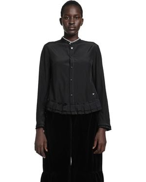 Renli Su Silk And Cotton Fitted Blouse - Black