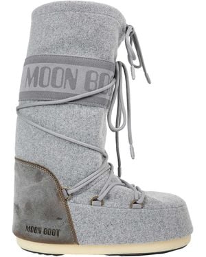 Moon Boot Icon Nubuck Felt Boots - Grey