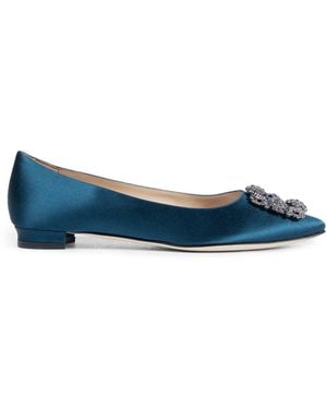 Manolo Blahnik Hangisiflat Ballerinas - Blue
