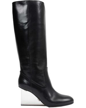 Maison Margiela Plexi Wedge High Boots - Black