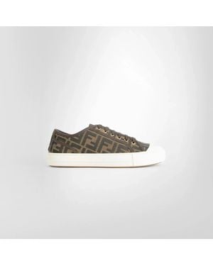 Fendi Domino Ff Jacquard Fabric Trainers - Brown