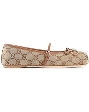 Gucci Horsebit Ballerinas - Natural