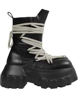 Rick Owens Tower Megalace Tractor Boots - Black