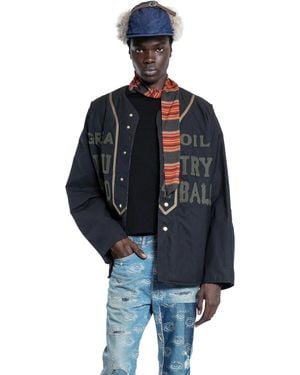 Kapital Cotton Weather Oil Coated Baseball Blouson - Blue