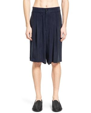 Giorgio Armani Asv Cupro Basketweave Bermuda Shorts - Blue