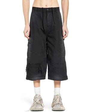 Balenciaga Cropped Cargo Trousers - Black