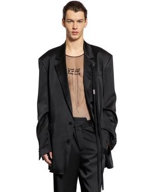 Ann Demeulemeester Anthoon High-comfort Blazer In Cady Satin - Black