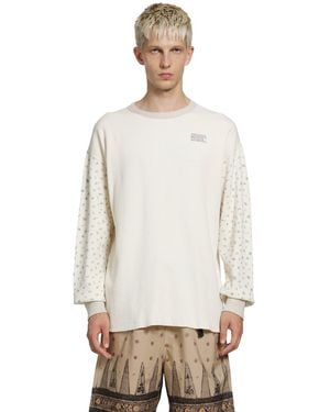 Kapital Waffle Jersey Calico Long Sleeve T-Shirt - White