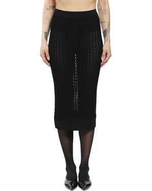 Saint Laurent Midi Skirt - Black