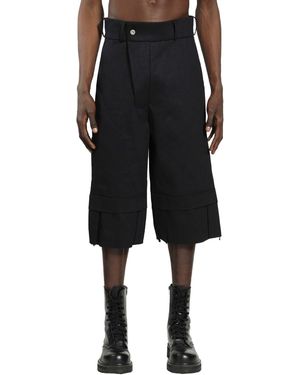 BRYAN JIMENE`Z Denim Bunker Bermudas - Black