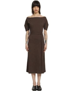 Lemaire Off Shoulder Midi Dress - Brown