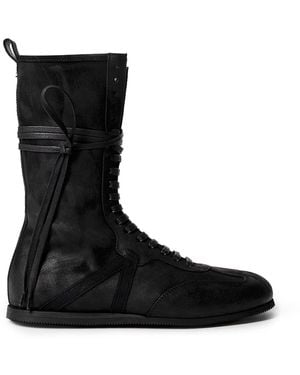 Ann Demeulemeester Fides Soft High-Top Boxing Trainers - Black