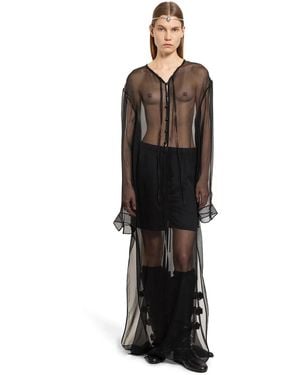 Ann Demeulemeester Matleen X-Long Kaftan Dress - Black