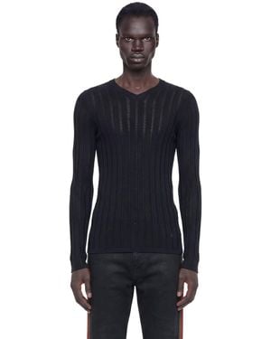 Gucci Semi-Sheer V-Neck Jumper - Blue