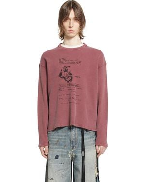 Ann Demeulemeester Emil 'Dear Diary' Long Sleeve T-Shirt - Red