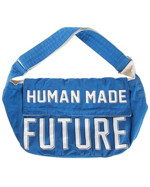 【HUMAN MADE】 Large Mail Bag Blue Human Made Mail Bag Large - Blue Cotton Canvas | Social Status
