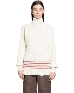 Chloé Oversized Logo Turtleneck Sweater - White