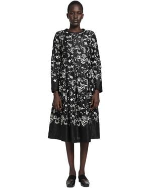 Renli Su Floral Midi Dress - Black