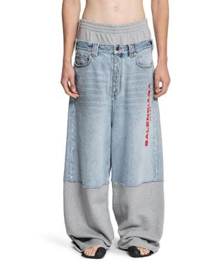 Balenciaga Patched Molleton Baggy Trousers - Black