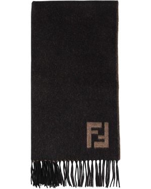 Fendi Wool And Cashmere Scarf - Black