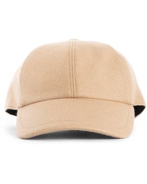 Destin Diagonal Wool Cashmere Canvas Cap - Natural