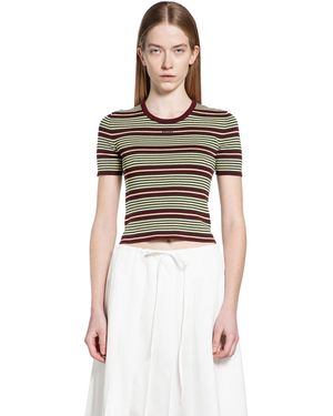 Prada Striped Cotton T-Shirt - Red