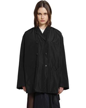 Prada Double-Breasted Technical Taffeta Jacket - Black