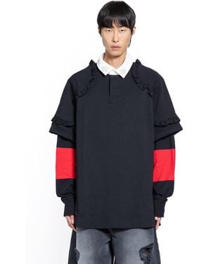 Simone Rocha Layered Ruffle Rugby Shirt - Blue