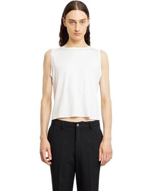 Second Layer Floras Boat Neck Sleeveless Top - White