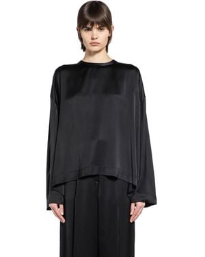 TOTEME Boxy Satin Top - Black