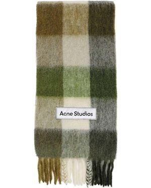 Acne Studios Mohair Check Scarf - Green