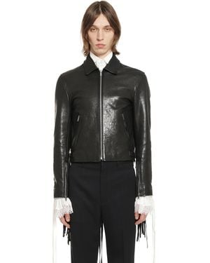 Ann Demeulemeester Karlo Fringed Biker Jacket - Black