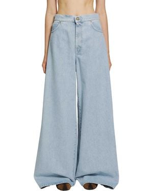 Max Mara Wide Leg Denim Jeans - Blue