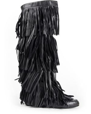 Ann Demeulemeester Aala Soft Fringe Boots - Black