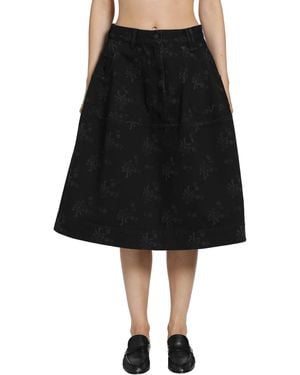 Simone Rocha Denim Utility Hip Bustle Skirt - Black