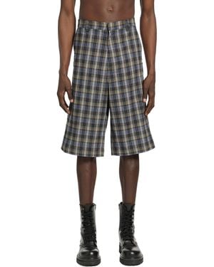ERL Checked Woven Shorts - Grey