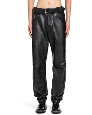 Saint Laurent Belted Trousers - Black