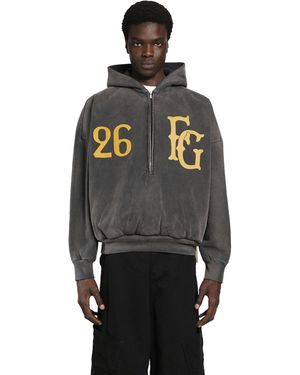 Fear Of God Baseball Club Half Zip Hoodie - Black