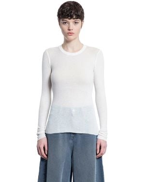 James Perse Cotton Cashmere Ribbed Long Sleeve Top - White