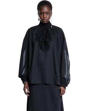 Ann Demeulemeester Taru Turtleneck Blouse - Blue
