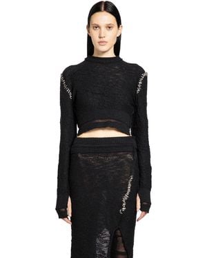 Halo Rough Crop Top - Black